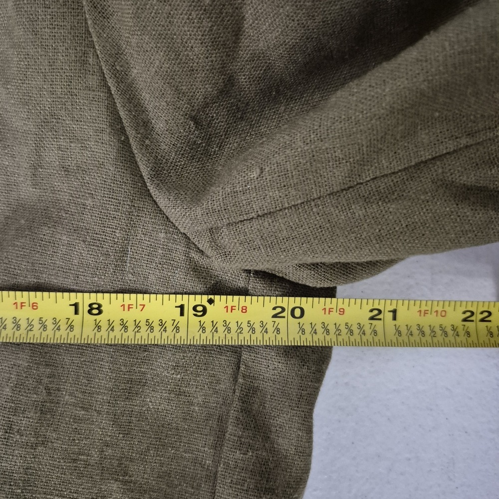 Halston Jacket Womens‎ Medium Olive Green Linen Blend Double Breasted Open Front - Picture 5 of 5